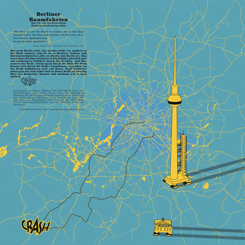 Berliner Raumfahrten. Idee für ein merkwürdiges Stadtraumfahrtprogramm, Beitrag Ausstellung 40 auf 40, BDA-Galerie Berlin, 2017